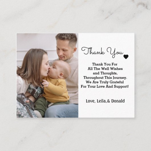 かわいい写真の誕生のお知らせ |新生児 エンクロージャーカード (裏面)