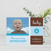 かわいい写真の誕生日お誘い :: 5Lのグレース 招待状 (スタンド正面)