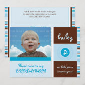 かわいい写真の誕生日お誘い :: 5Lのグレース 招待状 (正面/裏面)