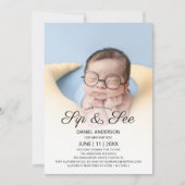 かわいい写真のSipと表示パーティー 招待状 (正面)