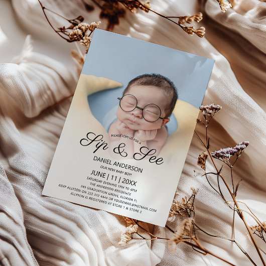 かわいい写真のSipと表示パーティー 招待状