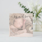 かわいい写真のSipとSeeパーティの招待状 招待状 (スタンド正面)