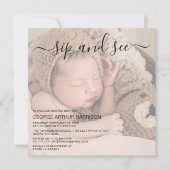 かわいい写真のSipとSeeパーティの招待状 招待状 (正面)