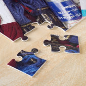 かわいい写真カラフルの刺しゅうラブハート ジグソーパズル (側面)