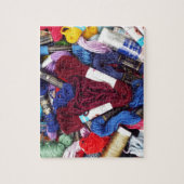 かわいい写真カラフルの刺しゅうラブハート ジグソーパズル (縦)