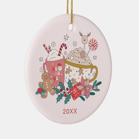 かわいい写真クリスマスの飾り セラミックオーナメント (右)