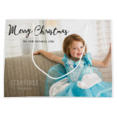 かわいい写真クリスマス挨拶抱き枕 ラージペーパーバッグ (正面)