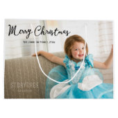 かわいい写真クリスマス挨拶抱き枕 ラージペーパーバッグ (裏面)