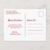 かわいい写真コラージュ赤い喜びクリスマス シーズンポストカード (裏面)