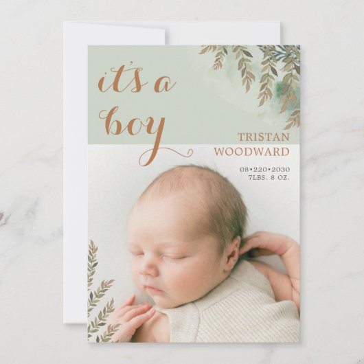 かわいい写真セージココアボーイ誕生のお知らせ (正面)