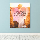 かわいい写真ハートオーバーレイと短詩 キャンバスプリント (インサイチュ (ウッドフロア))