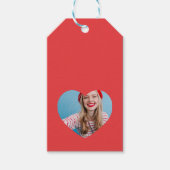 かわいい写真パーソナライズされたハートクリスマス ギフトタグ (正面)