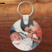 かわいい写真ベビーファミリー キーホルダー (正面)