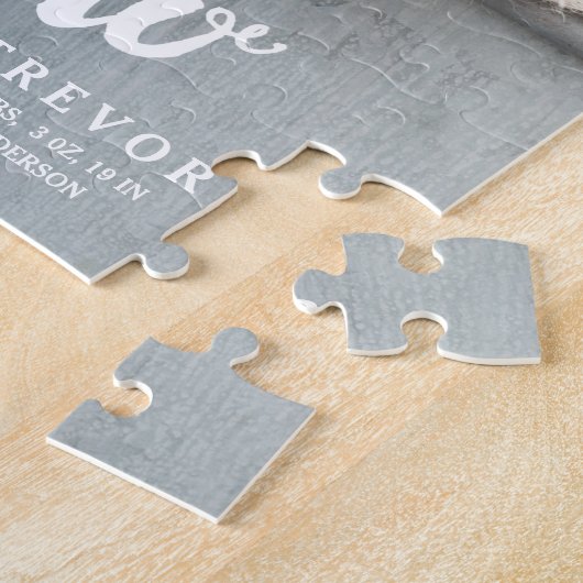 かわいい写真ベビー誕生のお知らせ ジグソーパズル (側面)