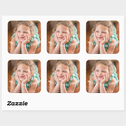 かわいい写真メリークリスマススススススススクエア スクエアシール (シート)