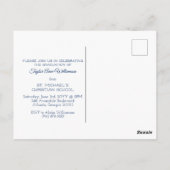 かわいい写真中学校卒業招待状 ポストカード (裏面)