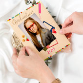 かわいい写真中学校卒業招待状 ポストカード