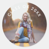 かわいい写真卒業封筒用シール ラウンドシール (正面)