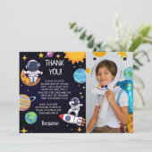 かわいい写真宇宙テーマ任意の年齢誕生日 サンキューカード (スタンド正面)