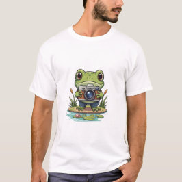 かわいい写真家カエル ナチュラースナッパー Tシャツ