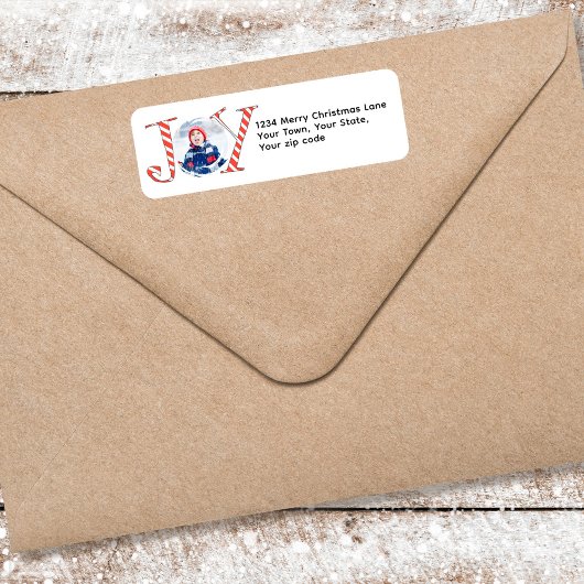 かわいい写真差出人住所クリスマス ラベル