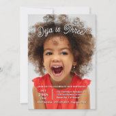 かわいい写真満載の子供の誕生日パーティー 招待状 (正面)