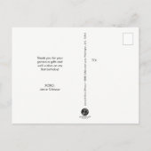 かわいい写真男の赤ちゃん1歳の誕生日ありがとう ポストカード (裏面)