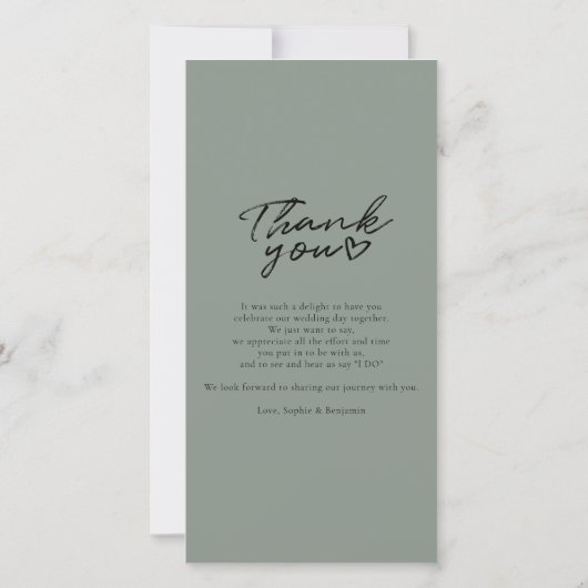 かわいい写真結婚の脚本 サンキューカード (裏面)