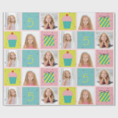 かわいい写真誕生日ラッカスタマイズプ紙 ラッピングペーパー (フラット)