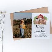 かわいい写真農場動物の誕生日招待状 招待状