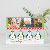 かわいい写真3羽のペンギンホリデーカード シーズンカード (スタンド正面)