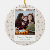 かわいい写真 クリスマス セラミックオーナメント (正面)