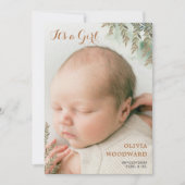 かわいい写真 セージ ココア ガール 誕生のお知らせ (正面)