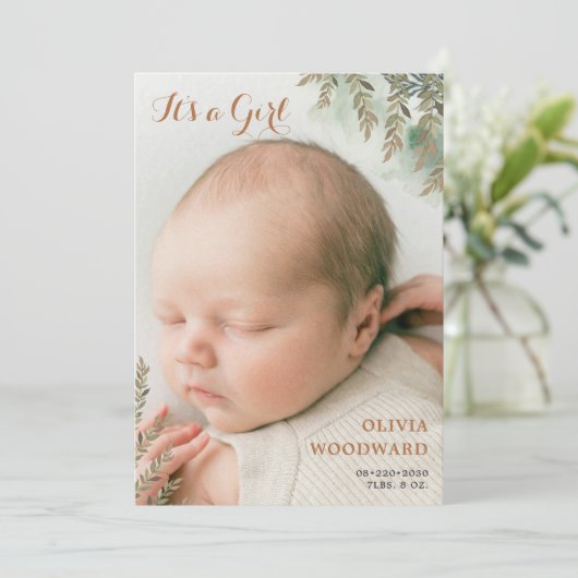 かわいい写真 セージ ココア ガール 誕生のお知らせ (スタンド正面)