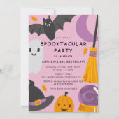 かわいい写真 ハロウィン 子供の誕生日 招待状 (正面)