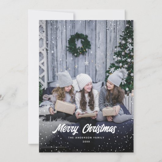 かわいい写真 メリークリスマス ホリデーカード (正面)