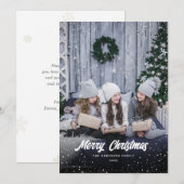 かわいい写真 メリークリスマス ホリデーカード (正面/裏面)