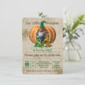かわいい写真 魔法のカボチャの赤ちゃん カントリー・パーティー 招待状 (スタンド正面)