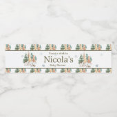 かわいい冬うさぎたち赤ちゃんシャワー ペットボトルラベル (シングルラベル)