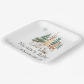 かわいい冬うさぎたち赤ちゃんシャワー ペーパープレート (傾斜あり)