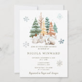 かわいい冬うさぎたち赤ちゃんシャワー 招待状 (正面)