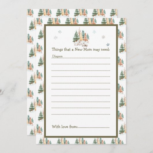 かわいい冬うさぎたち赤ちゃんシャワー 招待状