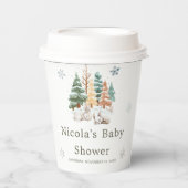 かわいい冬うさぎたち赤ちゃんシャワー 紙コップ (正面)