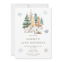 かわいい冬うさぎ誕生日パーティー