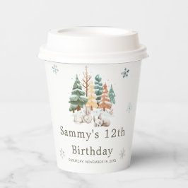 かわいい冬うさぎ誕生日パーティー 紙コップ