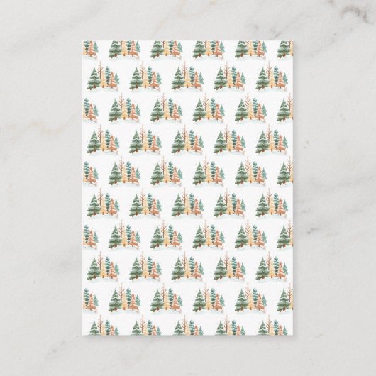 かわいい冬うさぎ赤ちゃんシャワー本ベビー エンクロージャーカード (裏面)