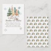 かわいい冬うさぎ赤ちゃんシャワー本ベビー エンクロージャーカード (正面/裏面)