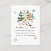 かわいい冬うさぎ赤ちゃんシャワー本ベビー エンクロージャーカード (正面)