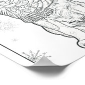 かわいい冬ちわ花カラーリングページポスター ポスター (角)