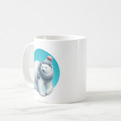 かわいい冬のくまのモノグラム コーヒーマグカップ (正面左)